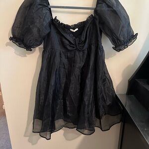 Black Puff Sleeve Dress